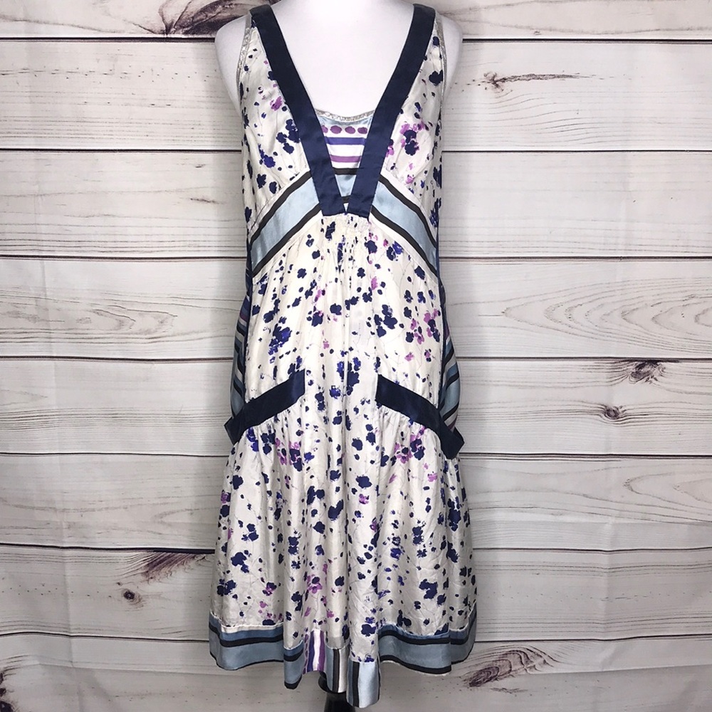 Mint 100% Silk Patchwork Dress 8 - image 1